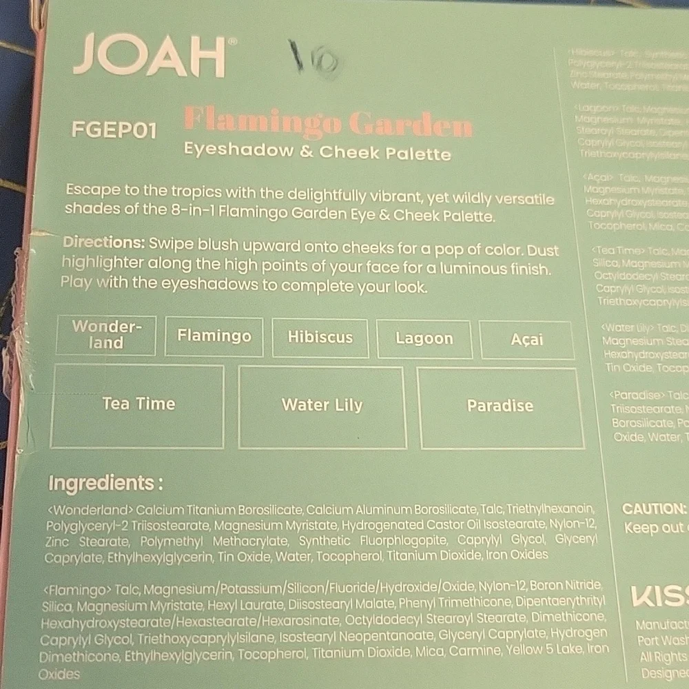 KISS Joah Flamingo Garden Eyeshadow & Cheek Palette NEW